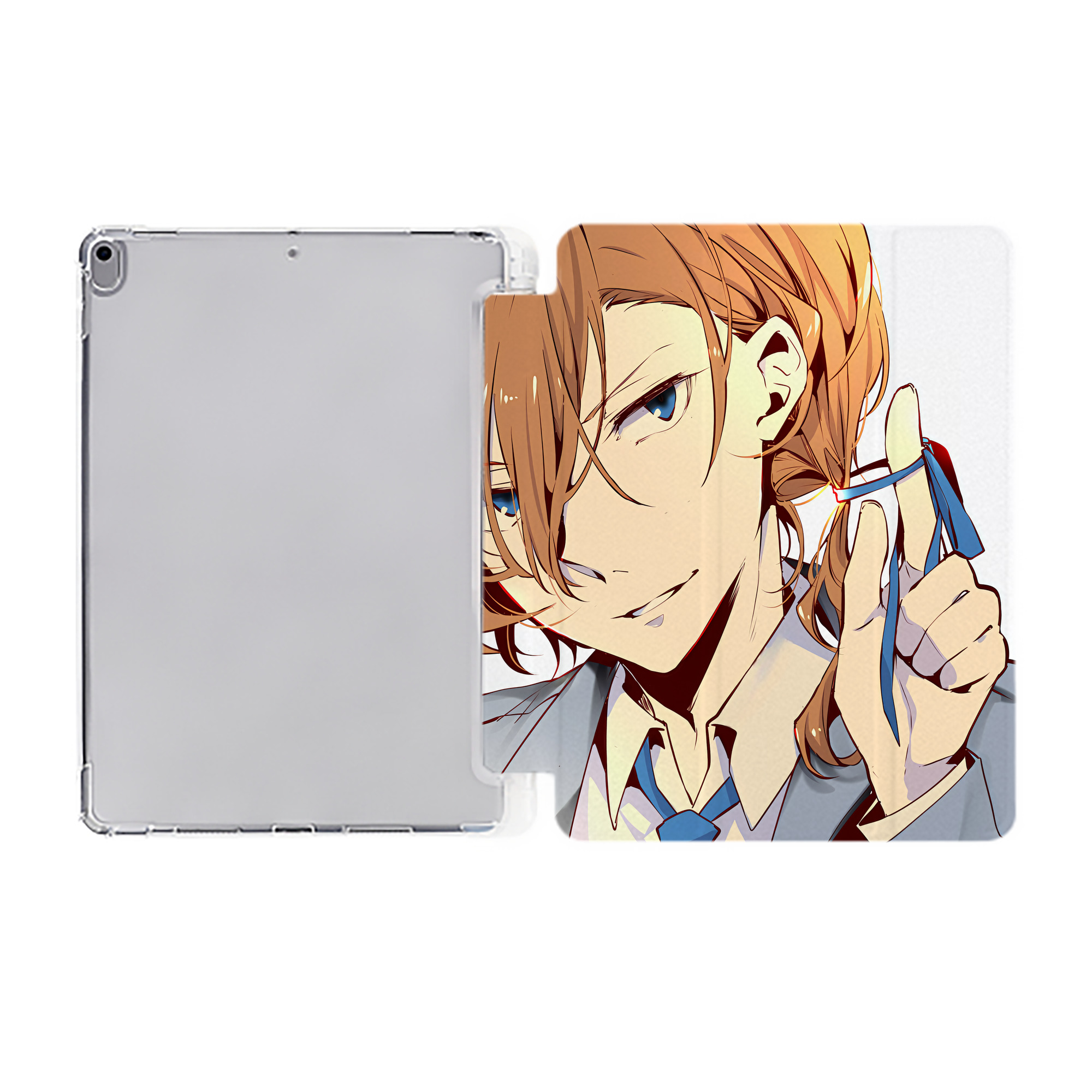 （画像用） 文豪ストレイドッグス Bungo Stray Dogs IPad ケース ペン収納付き 三つ折りスタンド PUレザー×シリコン 対応機種9.5/10.5/10.9インチ